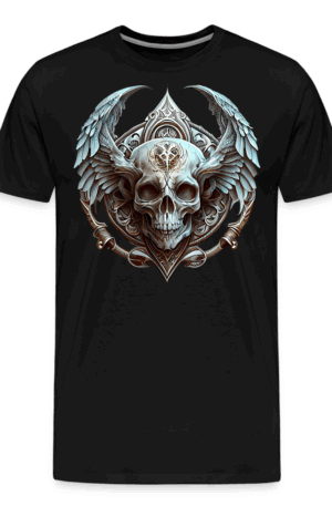 Männer Premium T-Shirt Flügelschädel