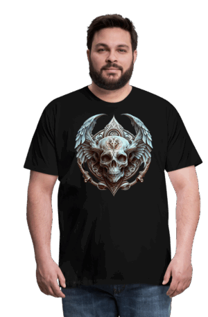 Männer Premium T-Shirt Flügelschädel