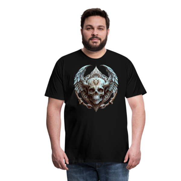 Männer Premium T-Shirt Flügelschädel – Bild 2