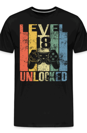 Männer Premium T-Shirt Level 18 Unlocked