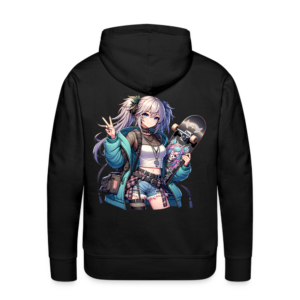 Männer Premium Hoodie Anime Peace Skateboarderin