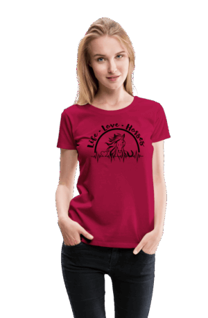 Frauen Premium T-Shirt Live Love Horses