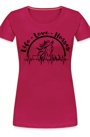 Frauen Premium T-Shirt Live Love Horses