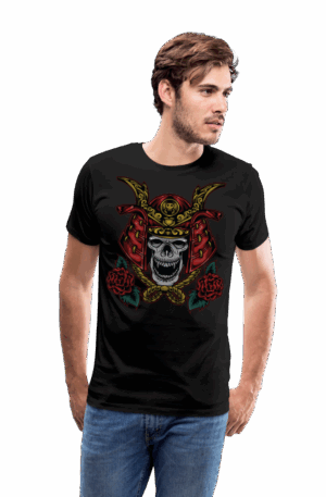 Männer Premium T-Shirt Samuraischädel mit Helm