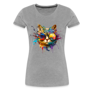 Frauen Premium T-Shirt Katze mit Sonnenbrille