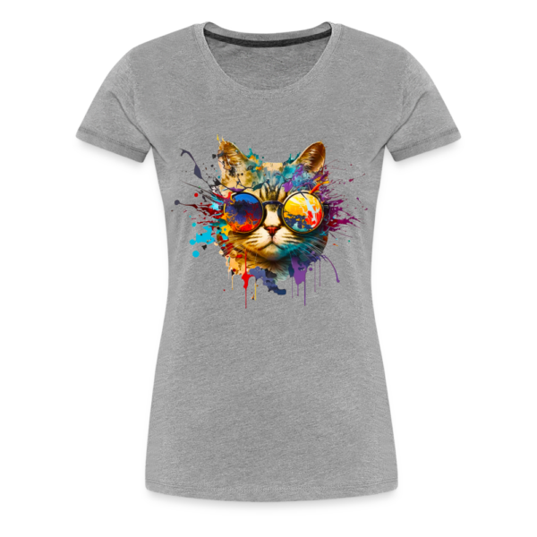 Frauen Premium T-Shirt Katze mit Sonnenbrille