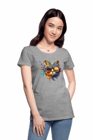 Frauen Premium T-Shirt Katze mit Sonnenbrille