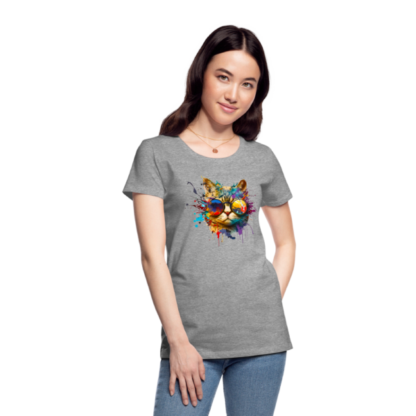 Frauen Premium T-Shirt Katze mit Sonnenbrille – Bild 2