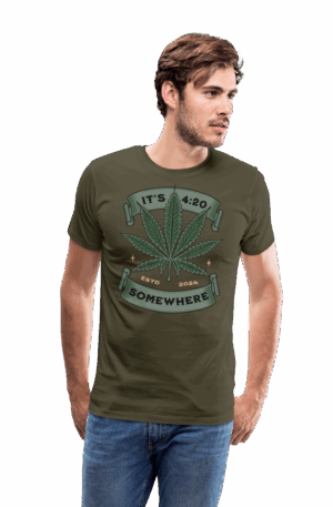 Männer Premium T-Shirt Cannabis 4:20 Somewhere
