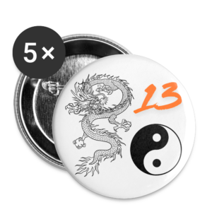 Buttons mittel 32 mm (5er Pack) Glückszahl 13 :-)