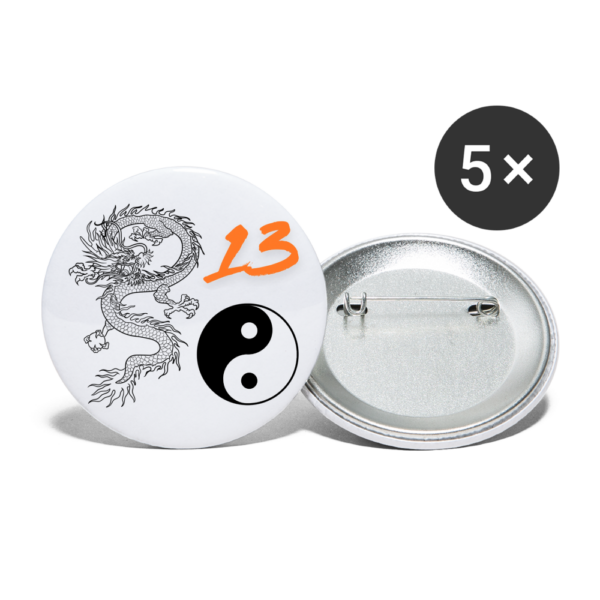 Buttons mittel 32 mm (5er Pack) Glückszahl 13 :-) – Bild 2
