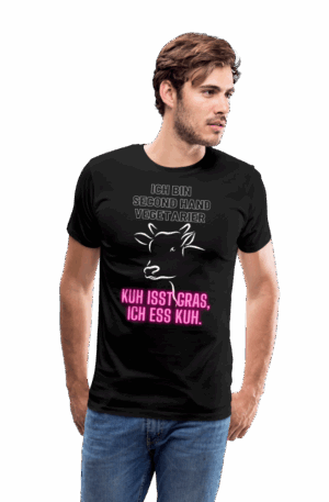 Männer Premium T-Shirt Second Hand Vegetarier :-)