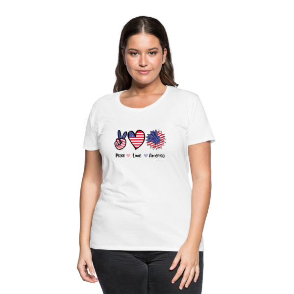 Frauen Premium T-Shirt Peace Love America – Bild 2