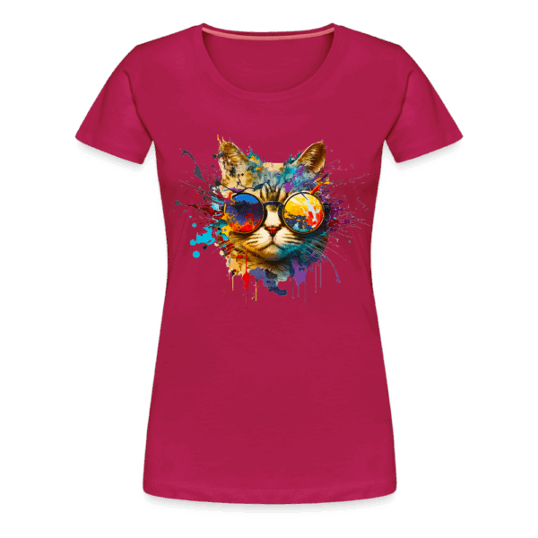 Frauen Premium T-Shirt Katze mit Sonnenbrille