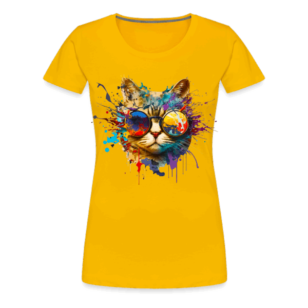 Frauen Premium T-Shirt Katze mit Sonnenbrille – Bild 2