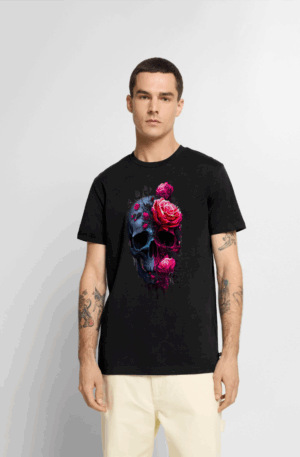 Männer Premium T-Shirt Skull and Rose