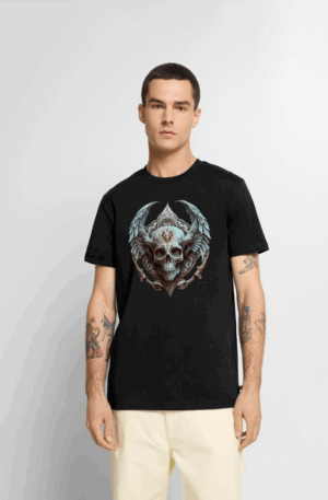 Männer Premium T-Shirt Flügelschädel